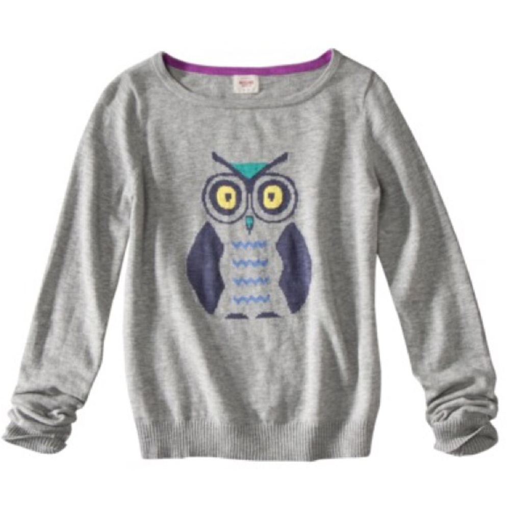MOSSIMO owl gray pullover sweater size extra large